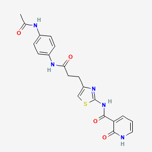 N-(4-(3-((4-acetamidophenyl)amino)-3-oxopropyl)thiazol-2-yl)-2-oxo-1,2-dihydropyridine-3-carboxamide