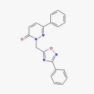 molecular formula C19H14N4O2 B3205235 6-phenyl-2-((3-phenyl-1,2,4-oxadiazol-5-yl)methyl)pyridazin-3(2H)-one CAS No. 1040642-25-8