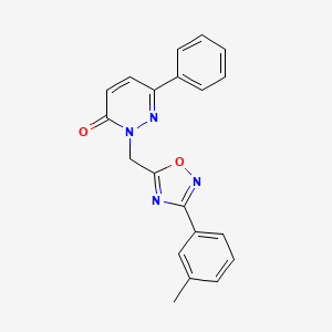 molecular formula C20H16N4O2 B3205249 6-phenyl-2-((3-(m-tolyl)-1,2,4-oxadiazol-5-yl)methyl)pyridazin-3(2H)-one CAS No. 1040642-32-7