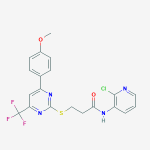 N-(2-chloro-3-pyridinyl)-3-{[4-(4-methoxyphenyl)-6-(trifluoromethyl)-2-pyrimidinyl]sulfanyl}propanamide