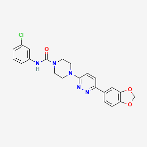 4-(6-(benzo[d][1,3]dioxol-5-yl)pyridazin-3-yl)-N-(3-chlorophenyl)piperazine-1-carboxamide