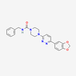 molecular formula C23H23N5O3 B3205271 4-(6-(benzo[d][1,3]dioxol-5-yl)pyridazin-3-yl)-N-benzylpiperazine-1-carboxamide CAS No. 1040642-54-3