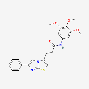 molecular formula C23H23N3O4S B3205277 3-(6-phenylimidazo[2,1-b]thiazol-3-yl)-N-(3,4,5-trimethoxyphenyl)propanamide CAS No. 1040642-55-4