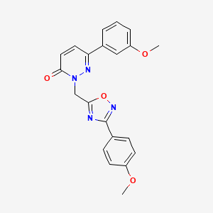 molecular formula C21H18N4O4 B3205278 6-(3-methoxyphenyl)-2-((3-(4-methoxyphenyl)-1,2,4-oxadiazol-5-yl)methyl)pyridazin-3(2H)-one CAS No. 1040642-66-7