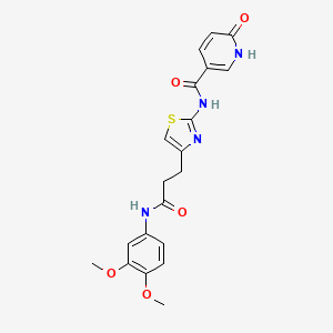 molecular formula C20H20N4O5S B3205286 N-(4-(3-((3,4-dimethoxyphenyl)amino)-3-oxopropyl)thiazol-2-yl)-6-oxo-1,6-dihydropyridine-3-carboxamide CAS No. 1040642-68-9