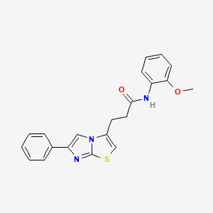 molecular formula C21H19N3O2S B3205319 N-(2-methoxyphenyl)-3-(6-phenylimidazo[2,1-b]thiazol-3-yl)propanamide CAS No. 1040643-35-3