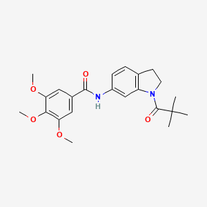 molecular formula C23H28N2O5 B3205334 3,4,5-trimethoxy-N-(1-pivaloylindolin-6-yl)benzamide CAS No. 1040643-50-2