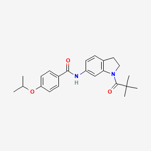 molecular formula C23H28N2O3 B3205342 4-isopropoxy-N-(1-pivaloylindolin-6-yl)benzamide CAS No. 1040643-58-0