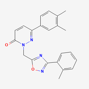 molecular formula C22H20N4O2 B3205358 6-(3,4-dimethylphenyl)-2-((3-(o-tolyl)-1,2,4-oxadiazol-5-yl)methyl)pyridazin-3(2H)-one CAS No. 1040644-10-7