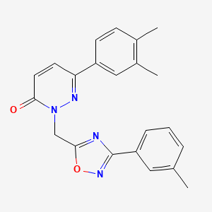 molecular formula C22H20N4O2 B3205366 6-(3,4-dimethylphenyl)-2-((3-(m-tolyl)-1,2,4-oxadiazol-5-yl)methyl)pyridazin-3(2H)-one CAS No. 1040644-18-5