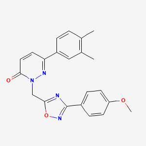 molecular formula C22H20N4O3 B3205380 6-(3,4-dimethylphenyl)-2-((3-(4-methoxyphenyl)-1,2,4-oxadiazol-5-yl)methyl)pyridazin-3(2H)-one CAS No. 1040644-34-5