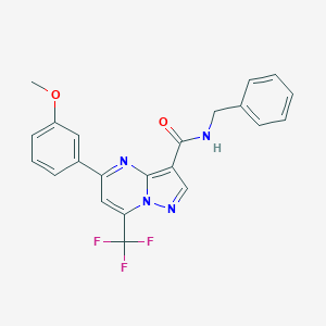 molecular formula C22H17F3N4O2 B320540 N-benzyl-5-(3-methoxyphenyl)-7-(trifluoromethyl)pyrazolo[1,5-a]pyrimidine-3-carboxamide 