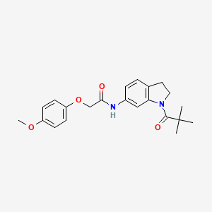 2-(4-methoxyphenoxy)-N-(1-pivaloylindolin-6-yl)acetamide