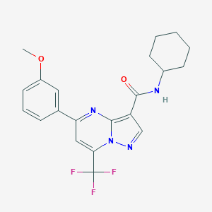 molecular formula C21H21F3N4O2 B320542 N-cyclohexyl-5-(3-methoxyphenyl)-7-(trifluoromethyl)pyrazolo[1,5-a]pyrimidine-3-carboxamide 