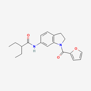 molecular formula C19H22N2O3 B3205432 2-ethyl-N-(1-(furan-2-carbonyl)indolin-6-yl)butanamide CAS No. 1040644-86-7