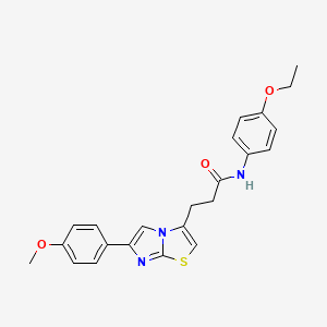 molecular formula C23H23N3O3S B3205446 N-(4-ethoxyphenyl)-3-(6-(4-methoxyphenyl)imidazo[2,1-b]thiazol-3-yl)propanamide CAS No. 1040645-52-0