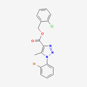 molecular formula C17H13BrClN3O2 B3205454 2-chlorobenzyl 1-(2-bromophenyl)-5-methyl-1H-1,2,3-triazole-4-carboxylate CAS No. 1040645-54-2