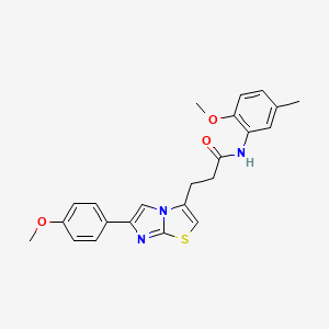 molecular formula C23H23N3O3S B3205464 N-(2-methoxy-5-methylphenyl)-3-(6-(4-methoxyphenyl)imidazo[2,1-b]thiazol-3-yl)propanamide CAS No. 1040645-73-5
