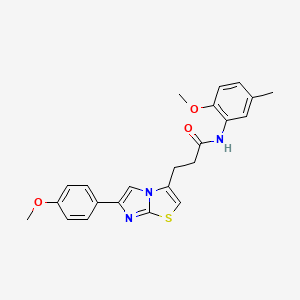 molecular formula C23H23N3O3S B3205464 N-(2-methoxy-5-methylphenyl)-3-[6-(4-methoxyphenyl)imidazo[2,1-b][1,3]thiazol-3-yl]propanamide CAS No. 1040645-73-5