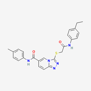 molecular formula C24H23N5O2S B3205471 3-((2-((4-ethylphenyl)amino)-2-oxoethyl)thio)-N-(p-tolyl)-[1,2,4]triazolo[4,3-a]pyridine-6-carboxamide CAS No. 1040646-05-6