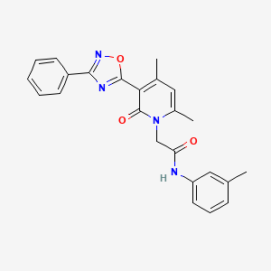 molecular formula C24H22N4O3 B3205490 2-(4,6-dimethyl-2-oxo-3-(3-phenyl-1,2,4-oxadiazol-5-yl)pyridin-1(2H)-yl)-N-(m-tolyl)acetamide CAS No. 1040647-15-1