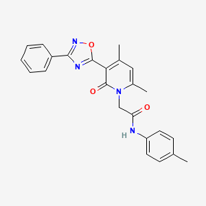 molecular formula C24H22N4O3 B3205492 2-(4,6-dimethyl-2-oxo-3-(3-phenyl-1,2,4-oxadiazol-5-yl)pyridin-1(2H)-yl)-N-(p-tolyl)acetamide CAS No. 1040647-22-0
