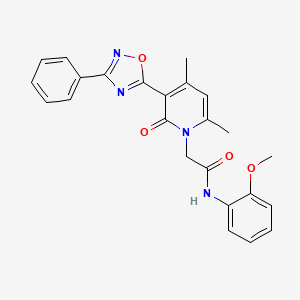 molecular formula C24H22N4O4 B3205499 2-(4,6-dimethyl-2-oxo-3-(3-phenyl-1,2,4-oxadiazol-5-yl)pyridin-1(2H)-yl)-N-(2-methoxyphenyl)acetamide CAS No. 1040647-28-6