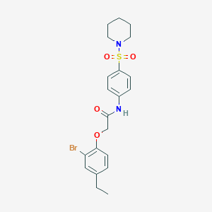 molecular formula C21H25BrN2O4S B320550 2-(2-bromo-4-ethylphenoxy)-N-[4-(1-piperidinylsulfonyl)phenyl]acetamide 