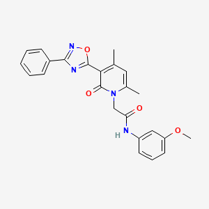 molecular formula C24H22N4O4 B3205505 2-(4,6-dimethyl-2-oxo-3-(3-phenyl-1,2,4-oxadiazol-5-yl)pyridin-1(2H)-yl)-N-(3-methoxyphenyl)acetamide CAS No. 1040647-34-4