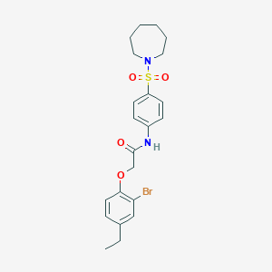 N-[4-(1-azepanylsulfonyl)phenyl]-2-(2-bromo-4-ethylphenoxy)acetamide