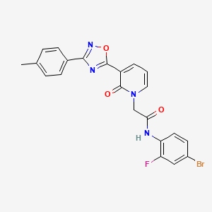 molecular formula C22H16BrFN4O3 B3205547 N-(4-bromo-2-fluorophenyl)-2-(2-oxo-3-(3-(p-tolyl)-1,2,4-oxadiazol-5-yl)pyridin-1(2H)-yl)acetamide CAS No. 1040649-50-0