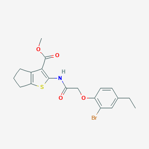 methyl 2-{[(2-bromo-4-ethylphenoxy)acetyl]amino}-5,6-dihydro-4H-cyclopenta[b]thiophene-3-carboxylate