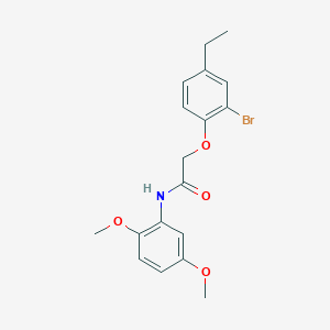 molecular formula C18H20BrNO4 B320557 2-(2-bromo-4-ethylphenoxy)-N-(2,5-dimethoxyphenyl)acetamide 