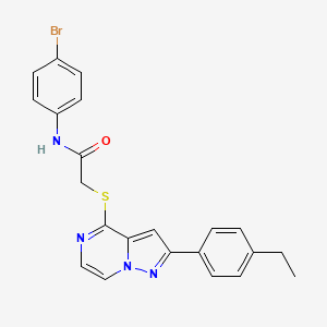 molecular formula C22H19BrN4OS B3205572 N-(4-bromophenyl)-2-{[2-(4-ethylphenyl)pyrazolo[1,5-a]pyrazin-4-yl]sulfanyl}acetamide CAS No. 1040650-14-3