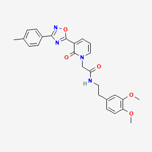 molecular formula C26H26N4O5 B3205596 N-(3,4-dimethoxyphenethyl)-2-(2-oxo-3-(3-(p-tolyl)-1,2,4-oxadiazol-5-yl)pyridin-1(2H)-yl)acetamide CAS No. 1040650-52-9