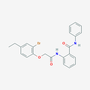molecular formula C23H21BrN2O3 B320560 2-{[(2-bromo-4-ethylphenoxy)acetyl]amino}-N-phenylbenzamide 