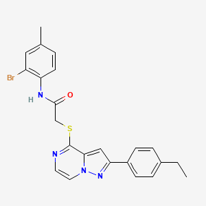 molecular formula C23H21BrN4OS B3205607 N-(2-bromo-4-methylphenyl)-2-{[2-(4-ethylphenyl)pyrazolo[1,5-a]pyrazin-4-yl]sulfanyl}acetamide CAS No. 1040650-76-7