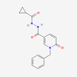 molecular formula C17H17N3O3 B3205617 1-benzyl-N'-(cyclopropanecarbonyl)-6-oxo-1,6-dihydropyridine-3-carbohydrazide CAS No. 1040651-15-7