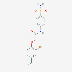 molecular formula C16H17BrN2O4S B320562 2-(2-bromo-4-ethylphenoxy)-N-(4-sulfamoylphenyl)acetamide 