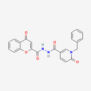 molecular formula C23H17N3O5 B3205636 1-benzyl-6-oxo-N'-(4-oxo-4H-chromene-2-carbonyl)-1,6-dihydropyridine-3-carbohydrazide CAS No. 1040651-87-3