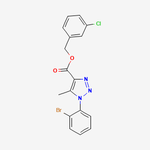 molecular formula C17H13BrClN3O2 B3205647 3-chlorobenzyl 1-(2-bromophenyl)-5-methyl-1H-1,2,3-triazole-4-carboxylate CAS No. 1040652-45-6