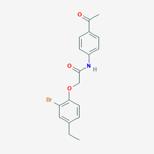 molecular formula C18H18BrNO3 B320567 N-(4-acetylphenyl)-2-(2-bromo-4-ethylphenoxy)acetamide 