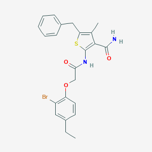 molecular formula C23H23BrN2O3S B320570 5-Benzyl-2-{[(2-bromo-4-ethylphenoxy)acetyl]amino}-4-methyl-3-thiophenecarboxamide 