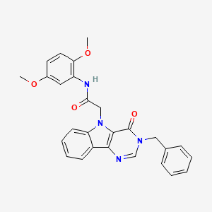 molecular formula C27H24N4O4 B3205708 2-(3-benzyl-4-oxo-3H-pyrimido[5,4-b]indol-5(4H)-yl)-N-(2,5-dimethoxyphenyl)acetamide CAS No. 1040656-26-5