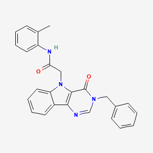 molecular formula C26H22N4O2 B3205713 2-(3-benzyl-4-oxo-3H-pyrimido[5,4-b]indol-5(4H)-yl)-N-(o-tolyl)acetamide CAS No. 1040656-34-5