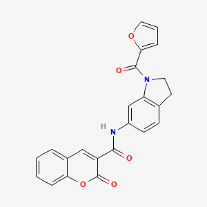 molecular formula C23H16N2O5 B3205719 N-(1-(furan-2-carbonyl)indolin-6-yl)-2-oxo-2H-chromene-3-carboxamide CAS No. 1040656-40-3