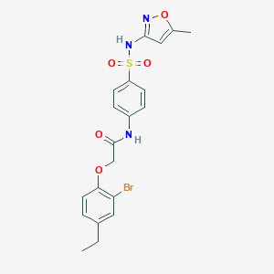 molecular formula C20H20BrN3O5S B320572 2-(2-bromo-4-ethylphenoxy)-N-(4-{[(5-methyl-3-isoxazolyl)amino]sulfonyl}phenyl)acetamide 
