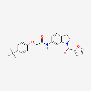 molecular formula C25H26N2O4 B3205727 2-(4-(tert-butyl)phenoxy)-N-(1-(furan-2-carbonyl)indolin-6-yl)acetamide CAS No. 1040656-61-8
