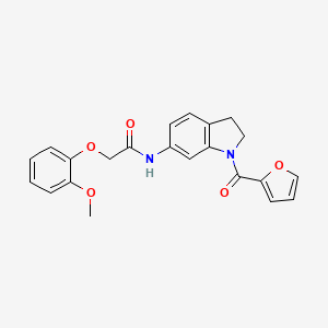 molecular formula C22H20N2O5 B3205742 N-(1-(furan-2-carbonyl)indolin-6-yl)-2-(2-methoxyphenoxy)acetamide CAS No. 1040657-10-0