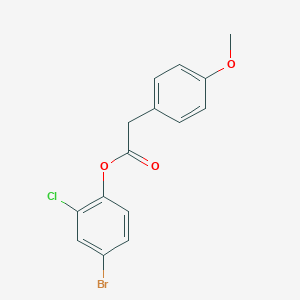 molecular formula C15H12BrClO3 B320575 4-Bromo-2-chlorophenyl (4-methoxyphenyl)acetate 